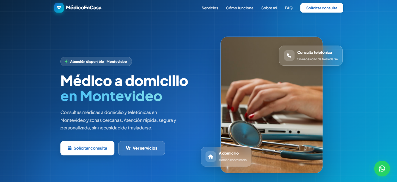 Diseño web MédicoEnCasa — WebYa.uy